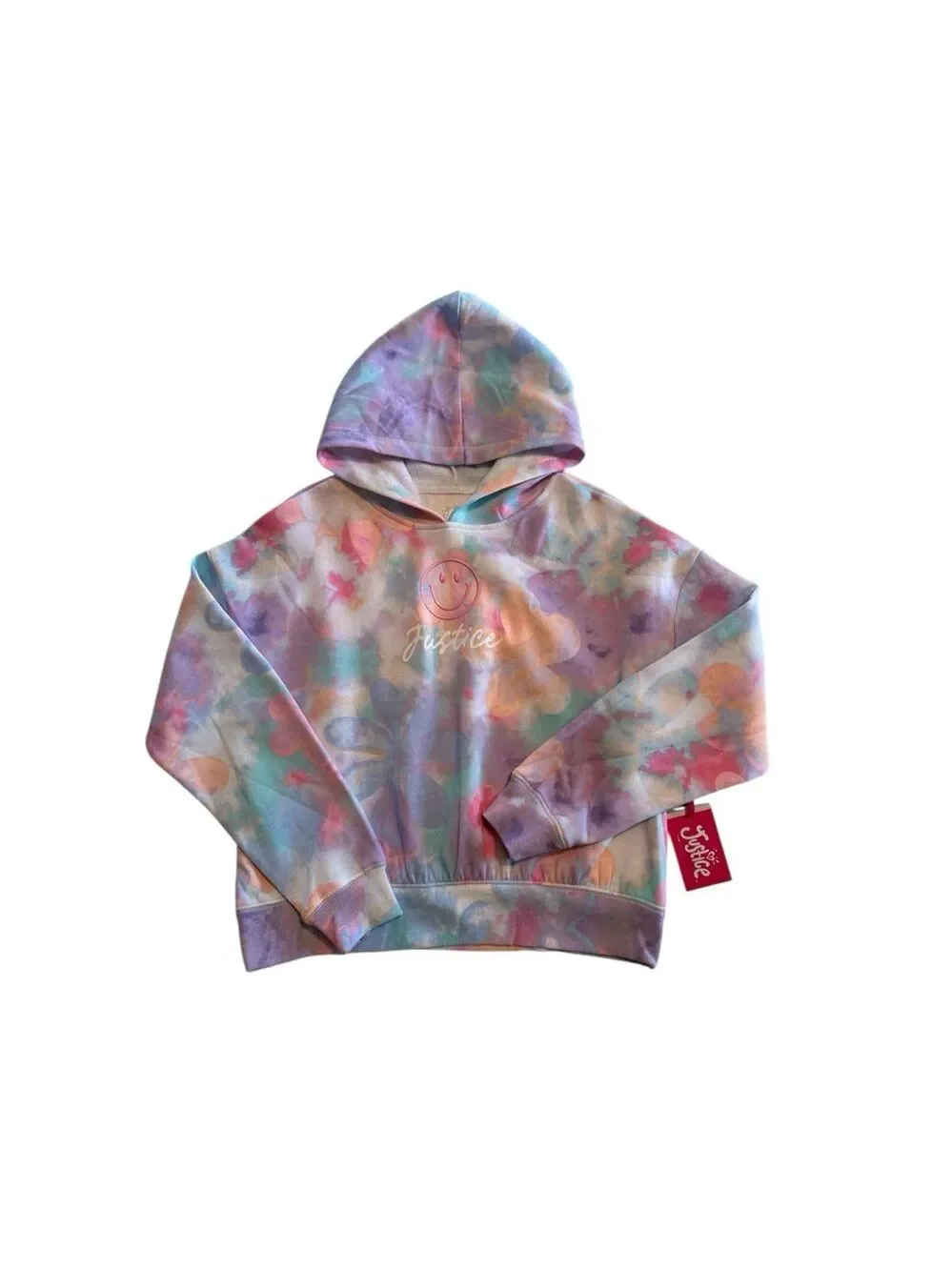 Justice Girls Hoodie Large 12-14 Hippie Sweatshirt MULTICOLOR Long Sleeves NWT